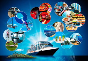 cruise ship advert showing casino games